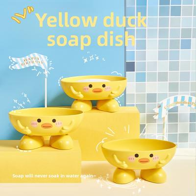 Cute and Drainable Cartoon Soap Box Yellow Duck, Whale Ruffled Designs