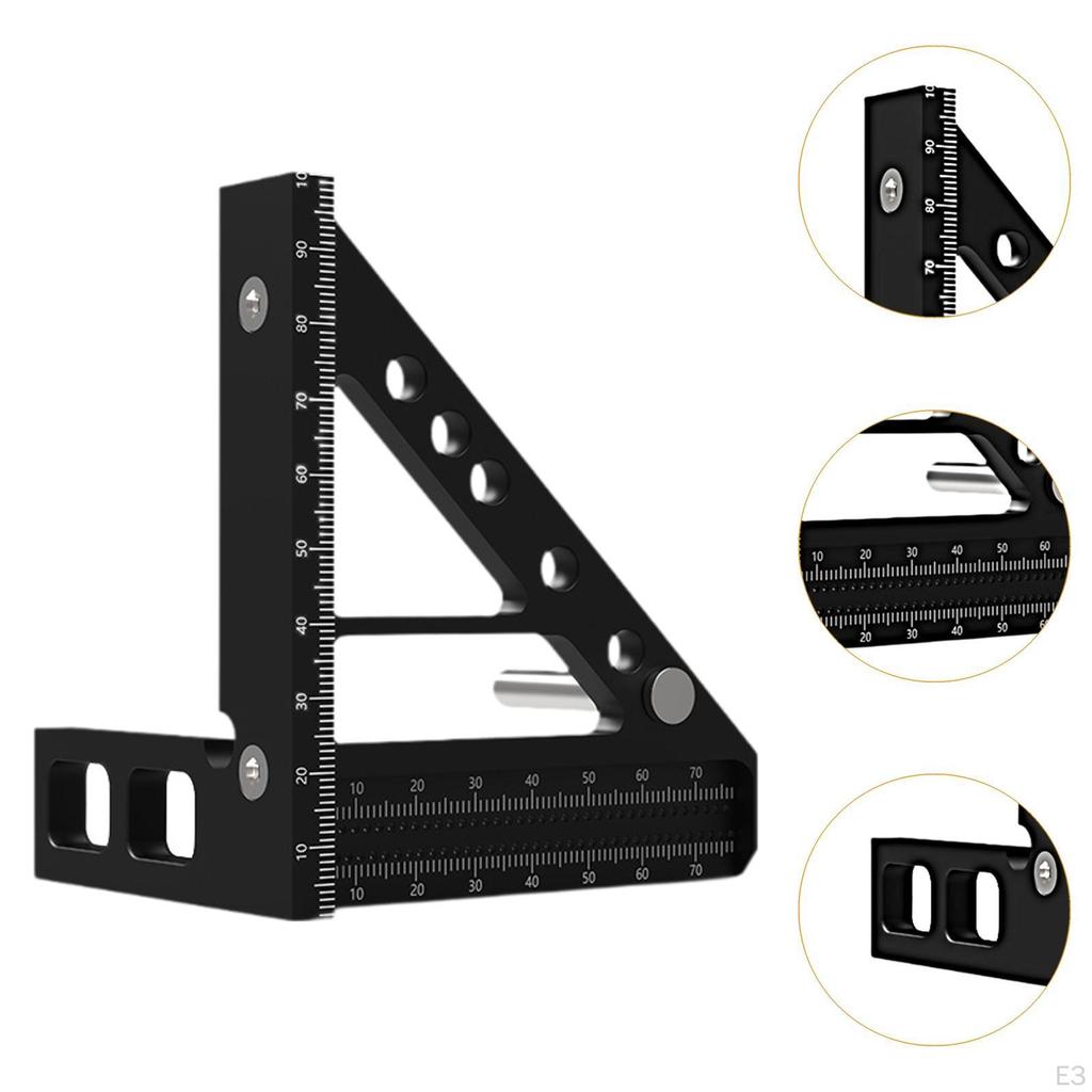 3D Multi Angle Measuring Ruler Sturdy Square Protractor for Craftsmen Inch