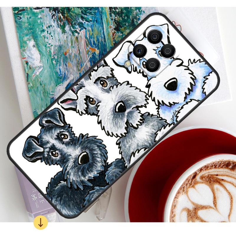 Cartoon Schnauzer Dog Case For Samsung Galaxy M54 M23 M20 M32 M52 M56 M16 M36 M34 M14 M35 M55 M15 M11 M31 M13 M53