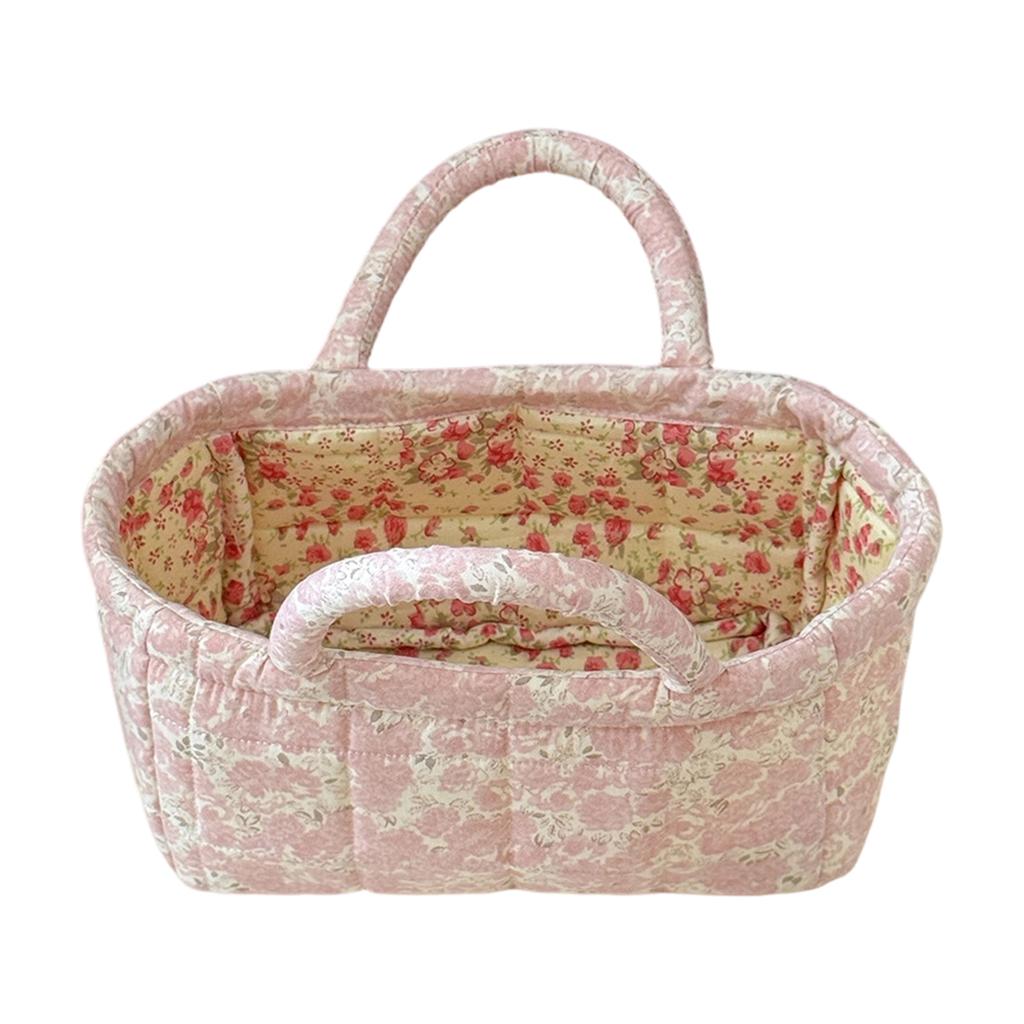 Floral Storage Basket, Desktop for Cosmetics, Toys, Snacks - Multi-Purpose Home Decor Storage Basket for Living Room, Bedroom,