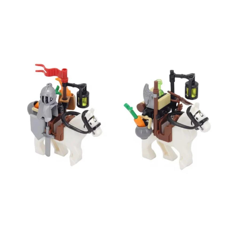 MOC Animal Building Block Accessories Set Crow Parrot Peacock Eagle Flamingo Transport Horse Ox Cart Gift Brick Model Toy K001
