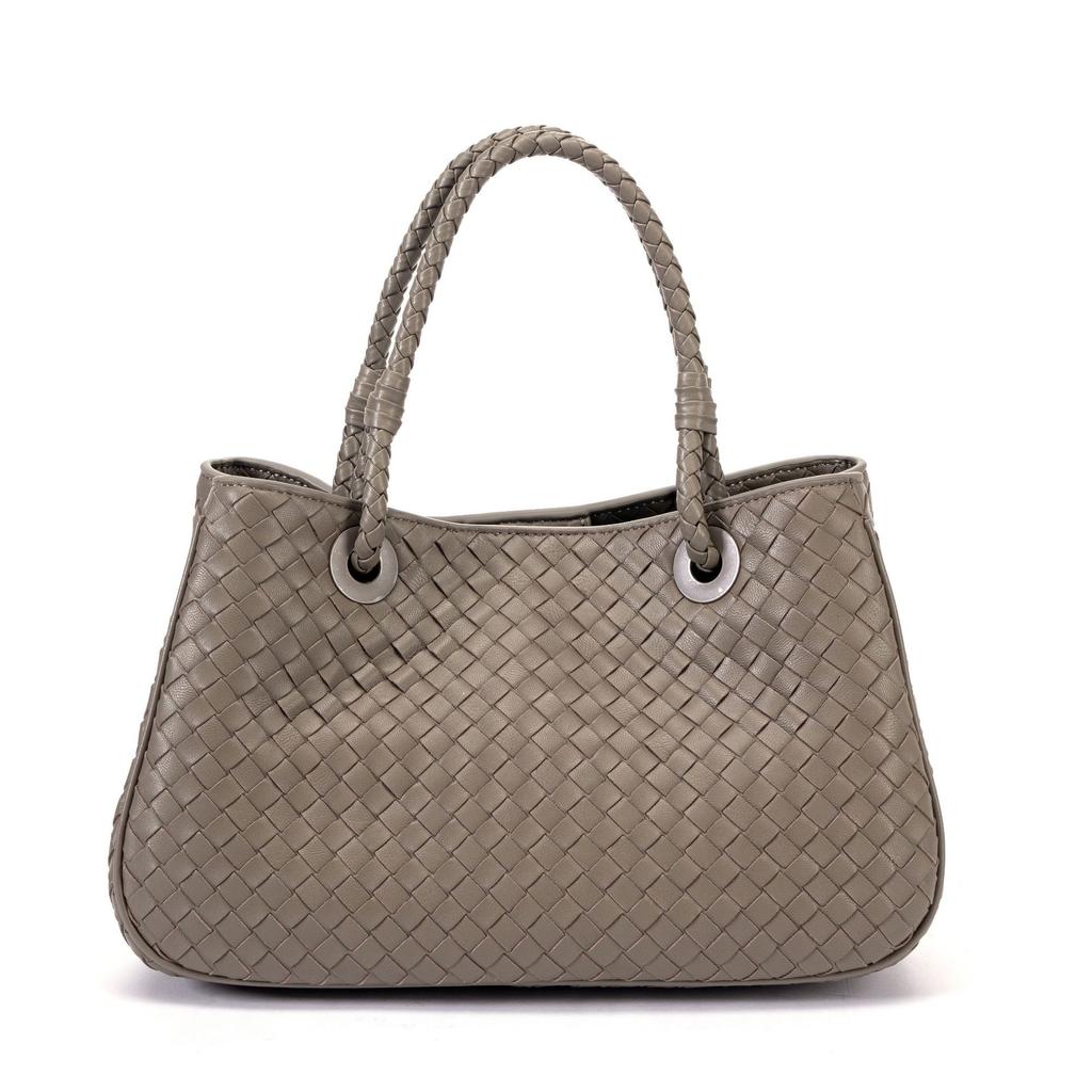 Modna damska torba 2026 nowa pleciona damska torba skóra owcza pierwszej jakości ręcznie pleciona torba wielokomorowa pleciona