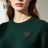 Gold Spider Lapel Pin Brooch for Women Men, Faux Crystal Gothic Dainty Hat Insect Brooch, Halloween Punk Vampire Costume Accessories Cosplay