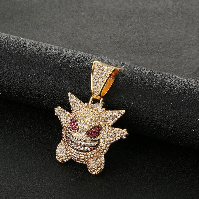 Diamond Gengar Pendant Hip Hop Necklace: Unisex Street Style Accessory Chain