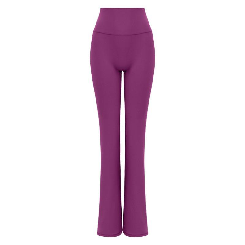 

Женские брюки для йоги с высокой талией и ощущением обнаженности - Подтягивающие бедра, Стройнящие, Утягивающие живот, Широкие штанины, Клеш для бега и спорта Small