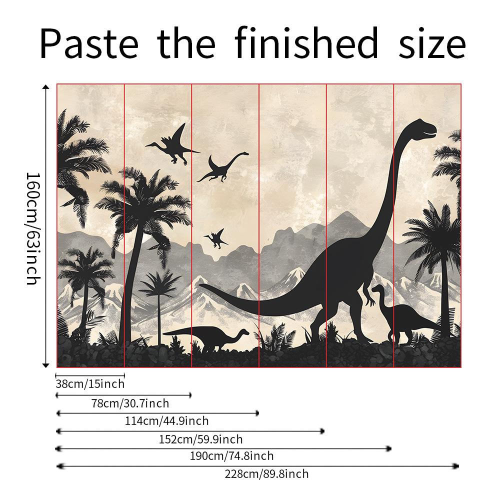 

Fun-L041 Мультфильм Динозавр Лес Спальня Гостиная Домашний Фон Стена Ландшафтный Дизайн Декоративные Наклейки На Стены 38*160CM*6PCS/fun-L041