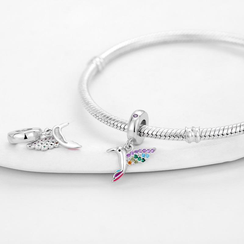 Hummingbird Zircon Charm Necklace & Bracelet - DIY Jewelry Accessories