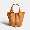 2026 Women's Genuine Leather Cowhide Basket Bucket Bag - Versatile, High-End Handbag