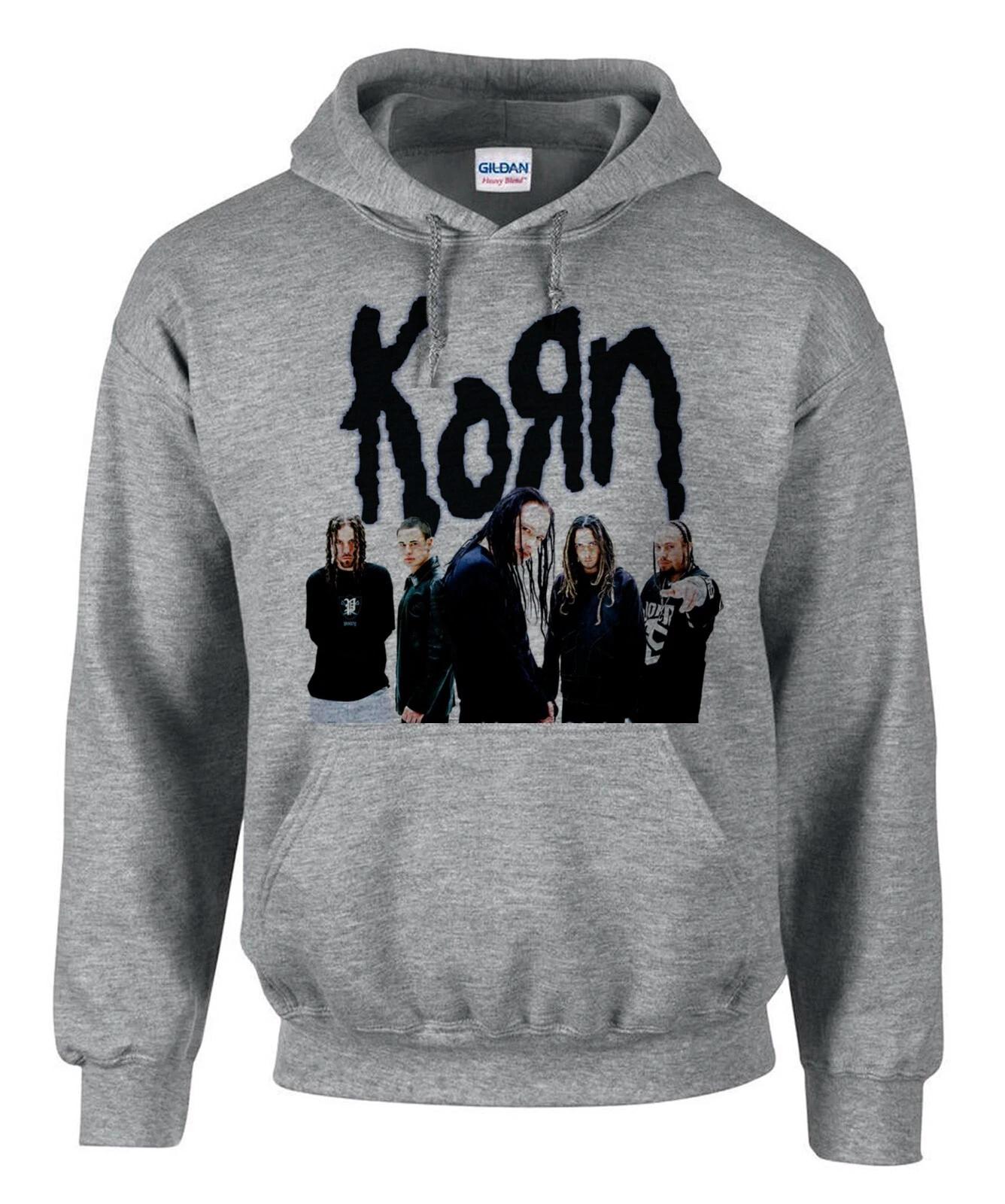 Korn Rockband Rock Music Grau Hoodies Kapuzenpullover -3539 -Grau XXL