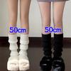 Y2K Winter Leg Warmers Women Girls Japanese Solid Color Wool Knitted Long Socks Fashion Soft Comfortable Warm Cotton Stockings