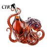 Marine Life Collectible Bottle Octopus-Shaped Glass Decanter, 3D Artistic Borosilicate for Whiskey Wine Soda, Liquid Display 350ml Decorative Bottle,