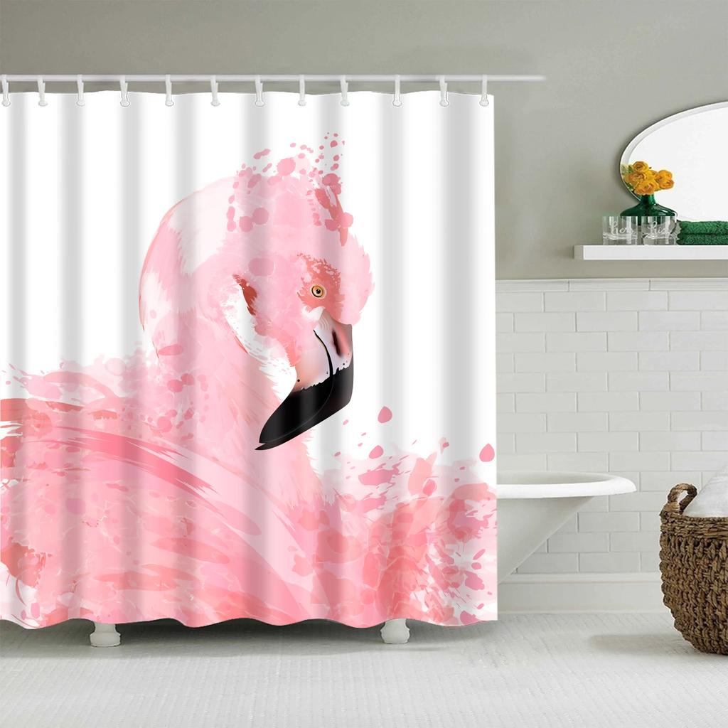 Duschvorhang Für Badezimmer Lustiger Tierdruck Badewanne Badevorhänge Heimdekor Polyester Badezimmervorhang mit 12 Stück Haken