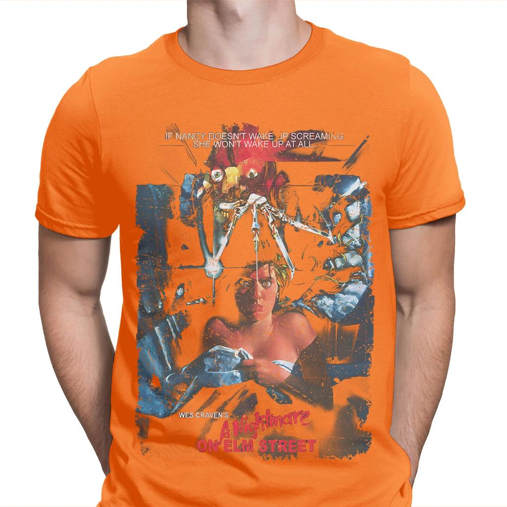 Halloween T-Shirt Nightmare on Elm Street Movie Poster Horror Mens T shirts #HD