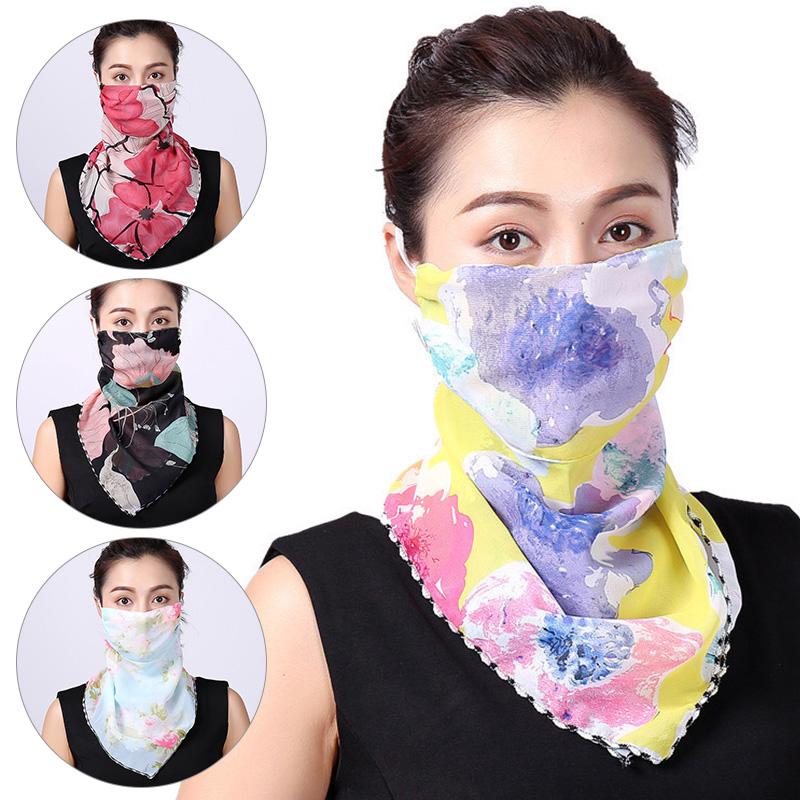 Buy Women Riding Neck Protection Breathable Silk Scarf Summer Chiffon