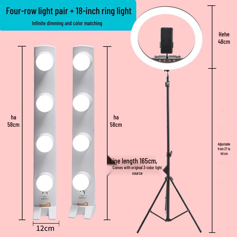 Live Streaming LED Beauty Light with Phone Stand (Desktop)