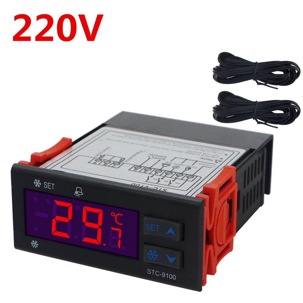 STC-9100 Digital Temperature Controller 12V 24V 220V Regulator Cold Storage Freezer Sensor Hygrometer Refrigeration Frost Alarm