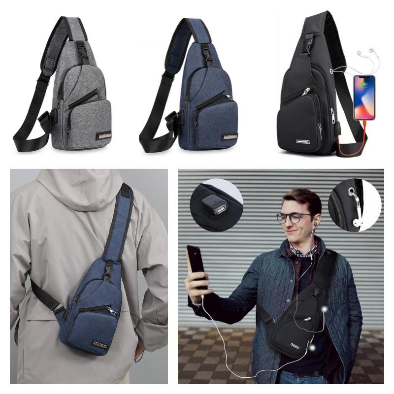 New Arrival Men's Chest Bag Stylish And Lightweight Suitable For Casual Travel Waterproof Canvas Material