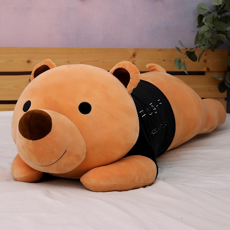 Neuer Großer Stil Braunbär Plüschtiere Stofftier Langes Kissen Kissen Liegende Puppe Geburtstagsgeschenk Puppenzimmer Dekoration 80cm