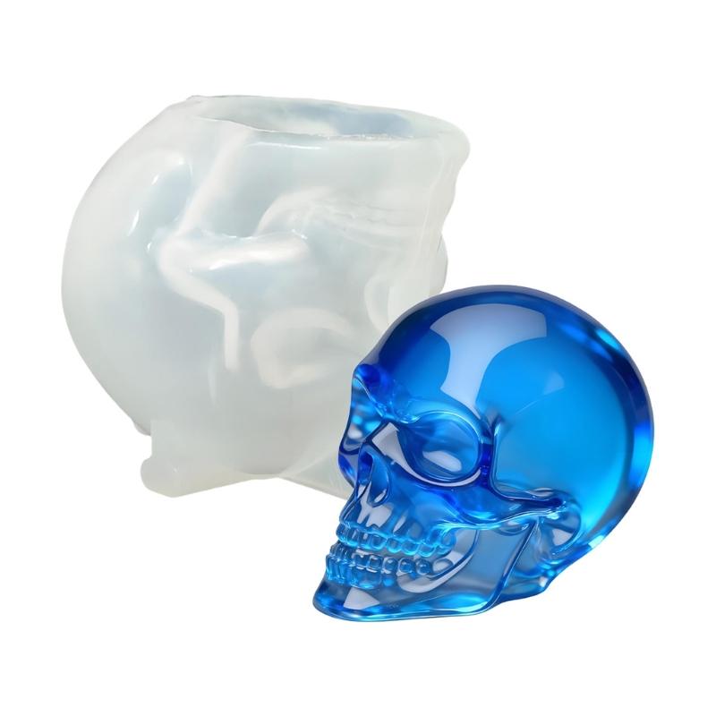 Pack of 2 Precisions Engineered Skull Silicone Molds for Artistic Resin Casting Decorations and Craftsmanship Training