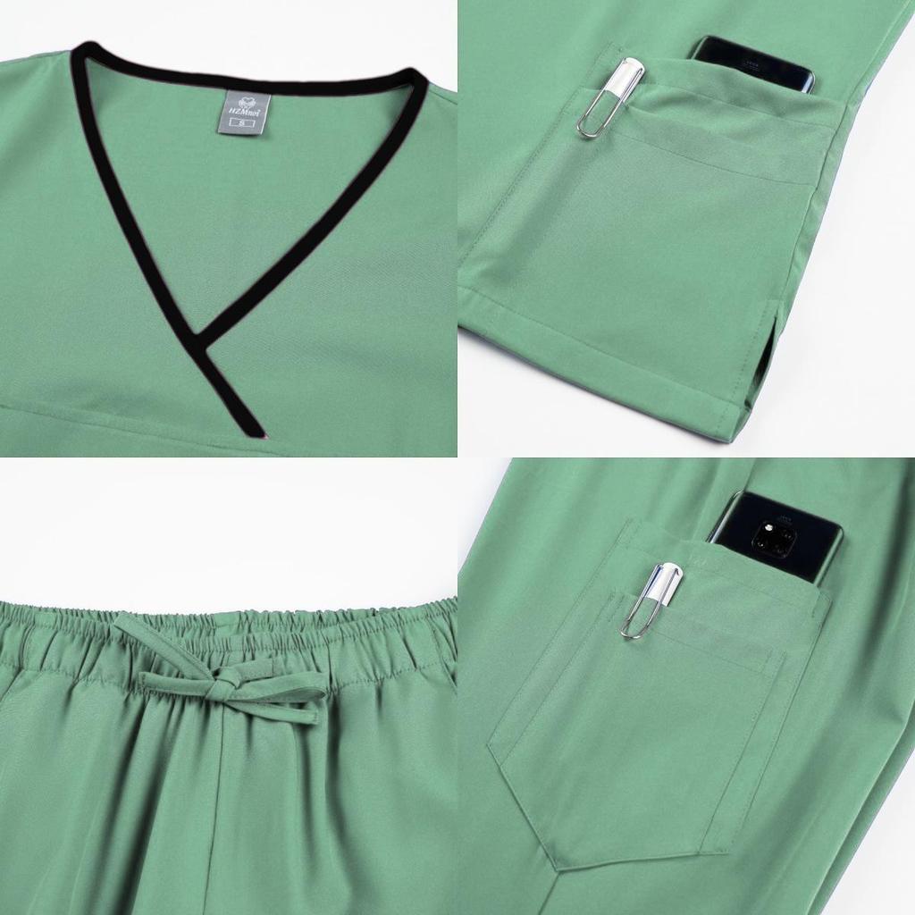 Women's Short Sleeve Casual Workwear Washable Surgical Gown
