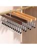 1 12clip Wooden Hat Hanger, Household Storage Rack for Underwear, Tie, Shirt, Scarf, Belt Etc, Bathroom, Bedroom, Wardrobe