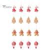 Red White Xmas Ornaments 4 Pcs Gingerbread Christmas Ornaments, Candy Cane, Tree, Lollipop, Durable Resin Holiday Man Tree Hanging Decoration for Home