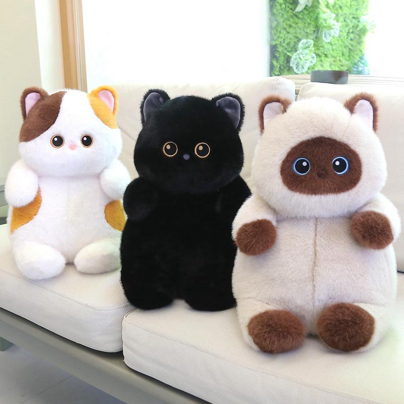 Adorabile Gatto Peluche Giocattolo Gatto Calico Gatto Siamese Gattino Gatto Nero Peluche Animale Compagno Bambola Data di Nascita Regalo