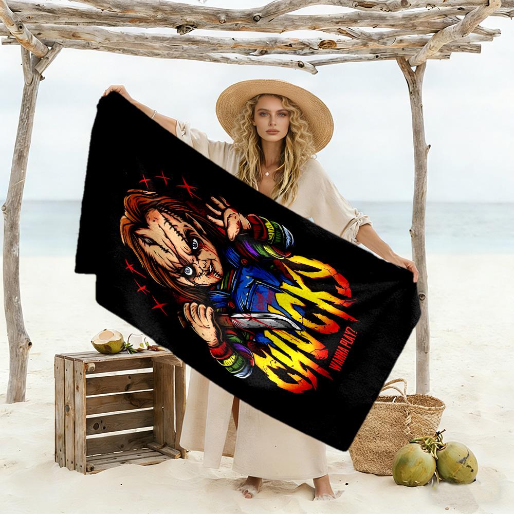 Chuckys Regenbogen-Horror lebendiges Strandtuch Langlebiges bedrucktes Strandtuch Mode-Liebhaber Stilvolles Geschenk für Frauen
