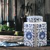 Elegant Blue White Ceramic Ginger Jar Porcelain Temple Jar for Home Decoration and Storage Vase