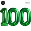 32 Inch Green Number Foil Balloons 0-9 Jungle Safari Theme Soccer Party Decor Kid Boy 1st Birthday Dinosaur Baby Shower Supplies