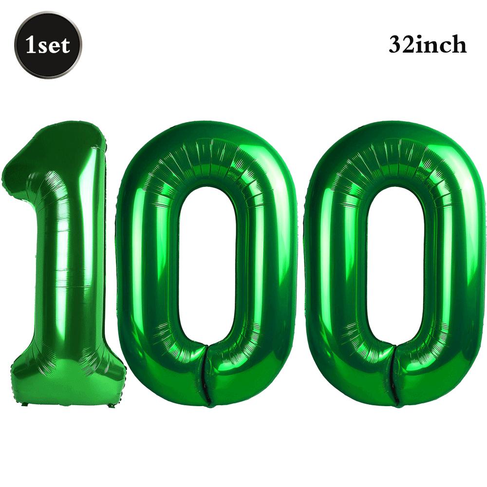 32 Inch Green Number Foil Balloons 0-9 Jungle Safari Theme Soccer Party Decor Kid Boy 1st Birthday Dinosaur Baby Shower Supplies
