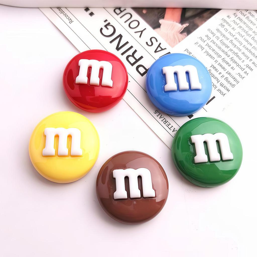Multi-color M Bean Resin DIY Phone Case, Hair Clip & Fridge Ornaments