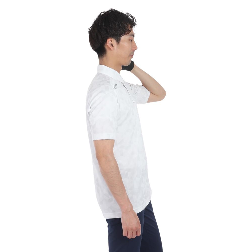 BRIDGESTONE Golf AGM08A Men's Short Sleeve Golf Shirt, White