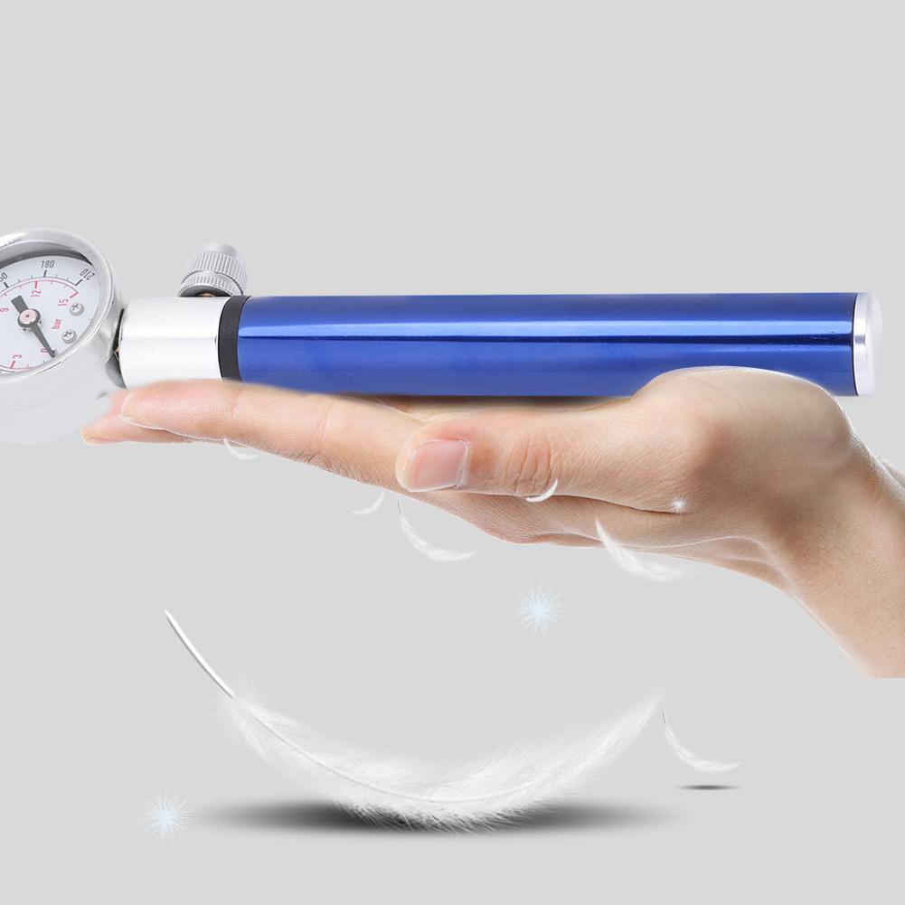 MIni Lightweight Bicycle Pump 88PSI Foldable Bike Ball Portable Pump Air Inflator (Blue)