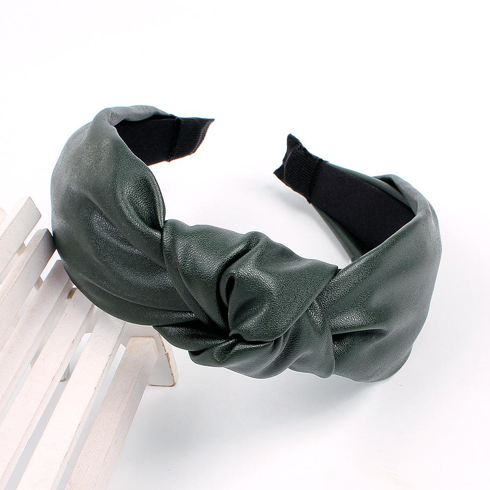 Fashion Women Leather Hairbands Bow Hairband Solid Color Cross Knot Women Hair Head Hoop Hair Bands for Girls Hair Accessories