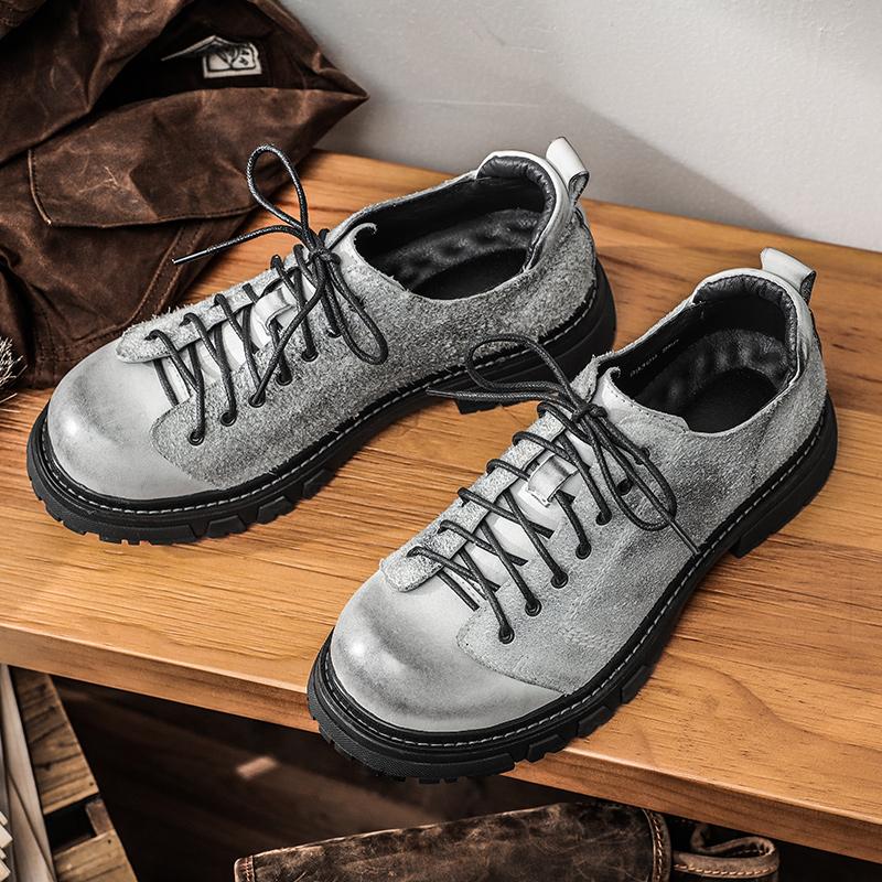 Fashion Men's Shoes Genuine Leather Lace-up Formal Shoes Rubber Sole Luxury Brand Business Office Dress Shoes New Wedding Casual Shoes