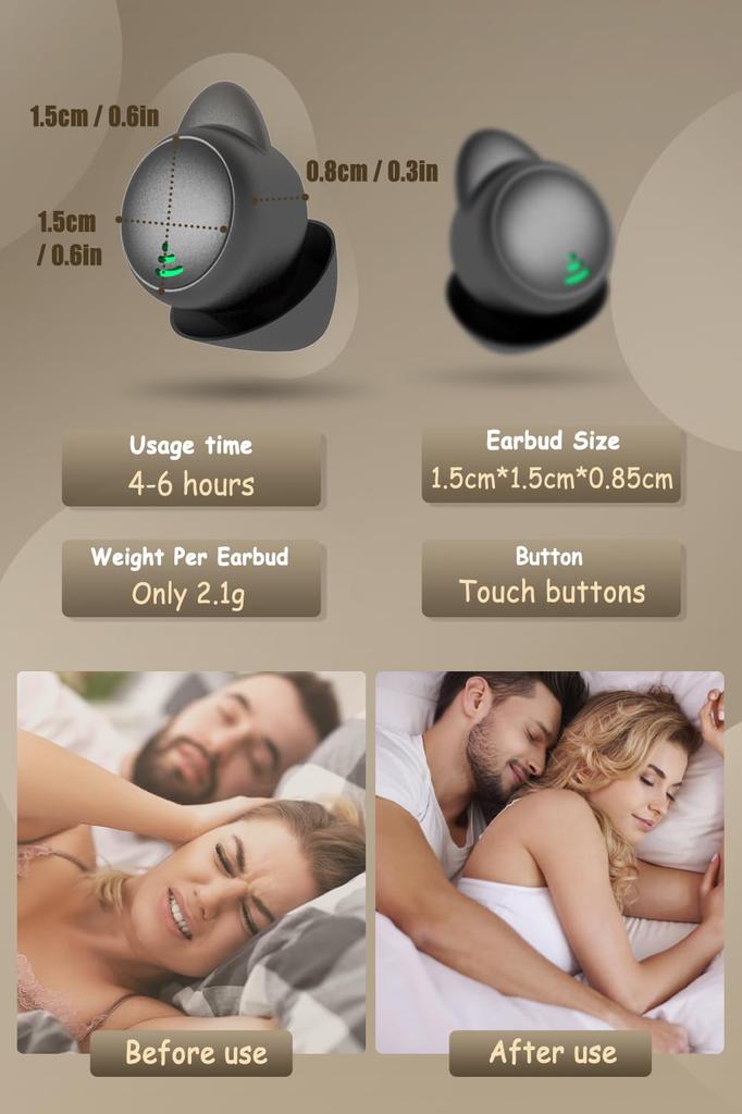 Wireless Bluetooth Sleep Earphones for Improved Mini High Separate Left and Right Single or with Mic 5.3 Sleep, Painless, Size, Ultra-Small, In-Ear