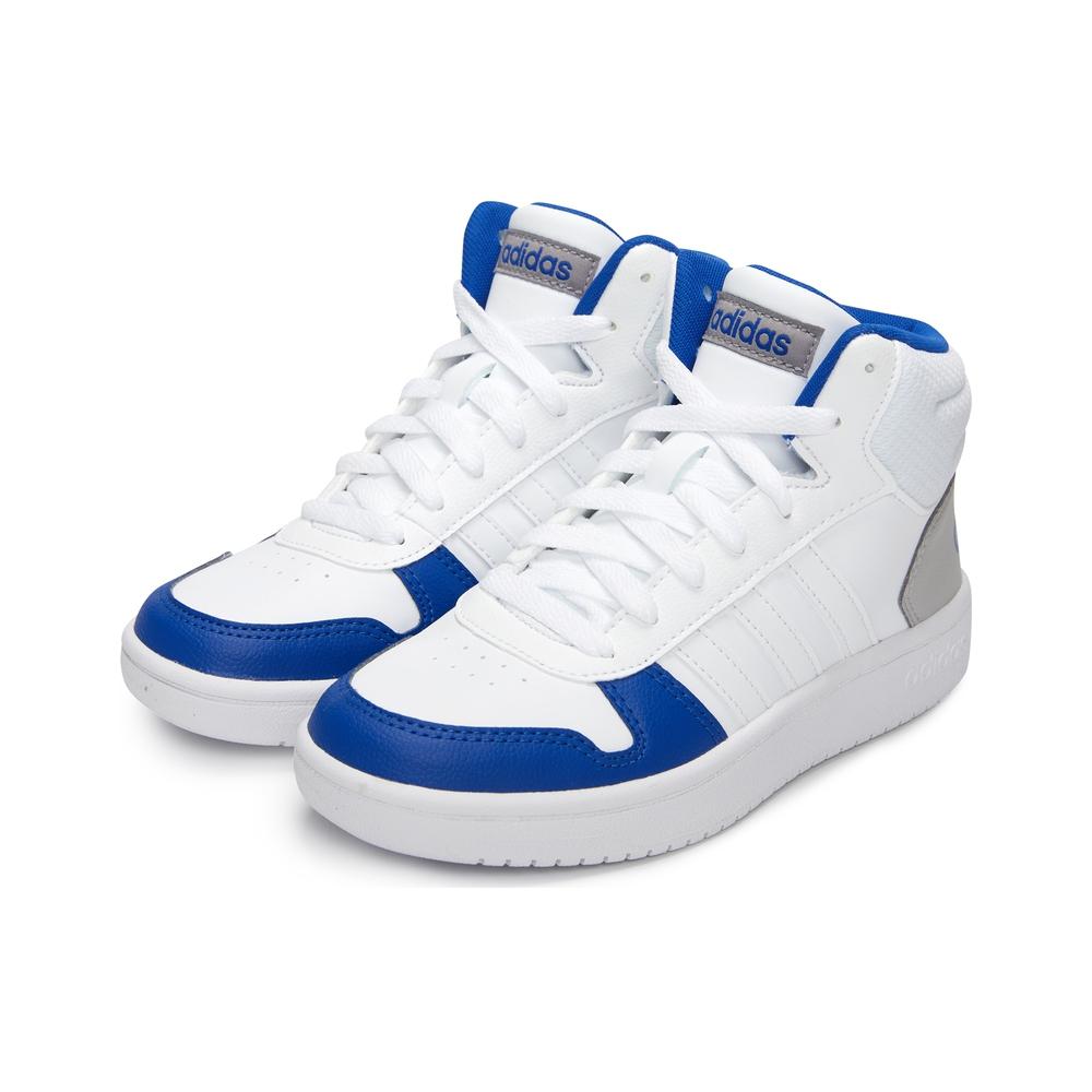 adidas Neo Hoops 2.0 K Casual Non-Slip Durable Mid-Top Skate Shoes Kids Sneaker White Blue GZ7770