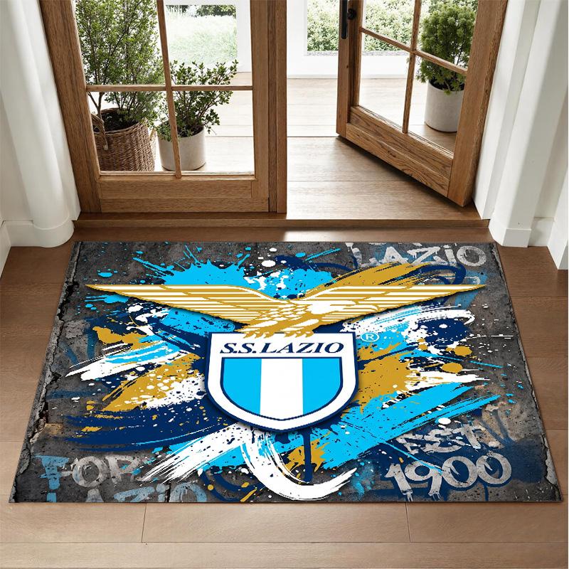 Lazio FC Design Crystal Velvet Rug Soft Decorative Mat for Bedroom Entrance