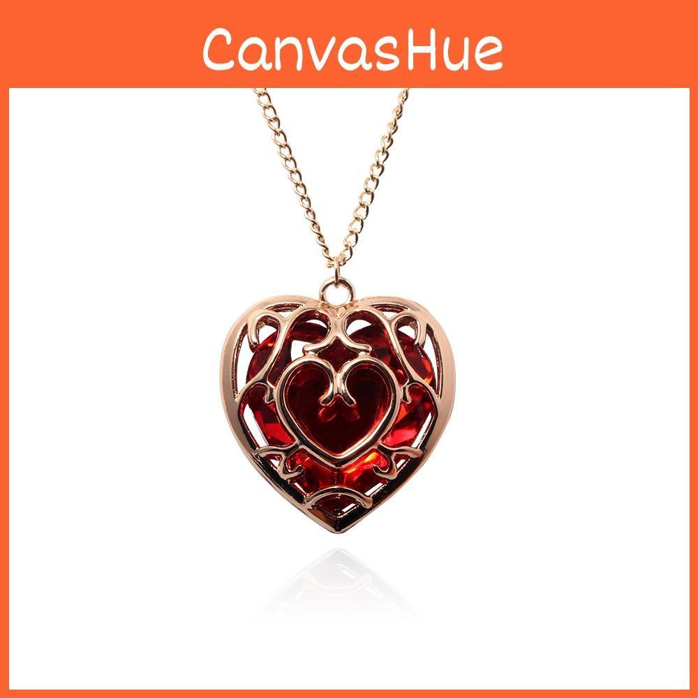 Of Legend The Zelda Hollow Out Heart Shaped Crystal Necklace For Cosplay Anime