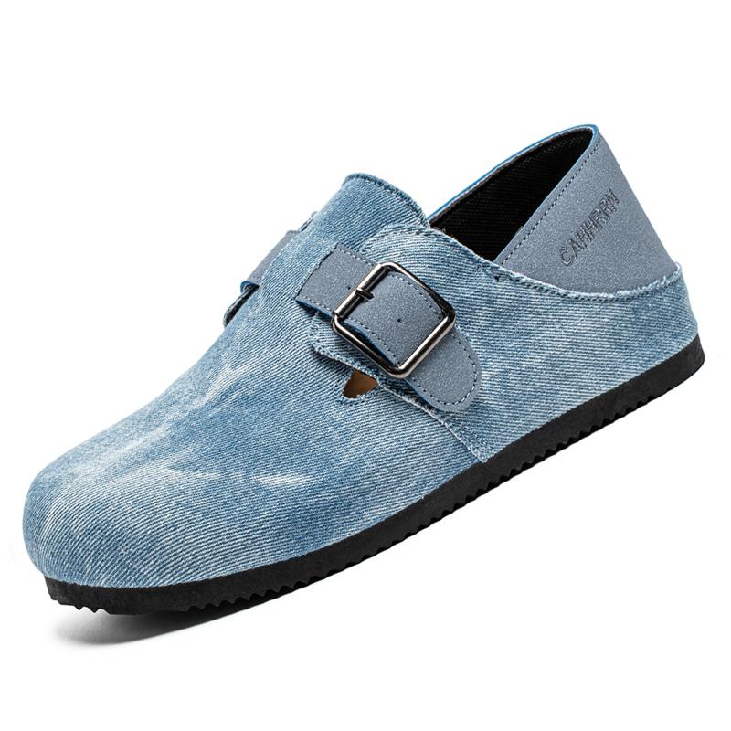 Mules Slip-On da Uomo in Denim Taglia Grande Lavate Casual Zoccoli Mocassini Scarpe Leggere Estive da Passeggio per Esterno Uso Quotidiano