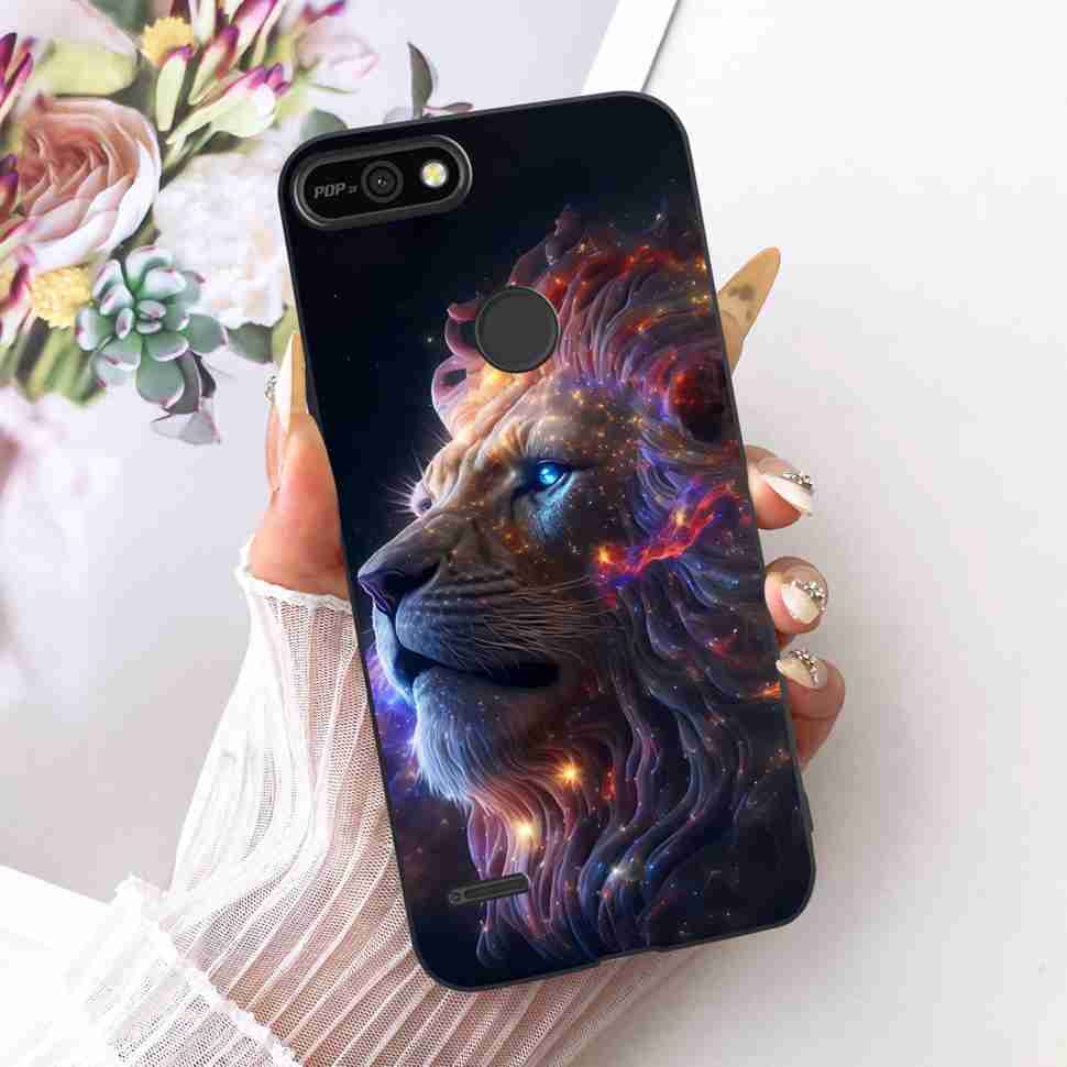 For Tecno Pop 2 F B1c Case Cartoon Lion Butterfly Silicone TPU Black Cover For Tecno Pop 2F POP 2F 5.45" Phone Cases Coque