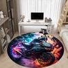 1pc Motorcycle Flames Office Round Area Rug, Indoor Mat Suitable ForOffice, Under Office Chairs Bedroom Living Room Home Decor, Room Deco T118