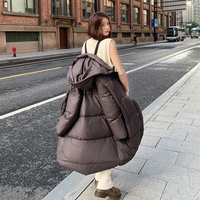 Black gold cotton-padded clothes Women's winter coats Loose medium and long thick cotton-padded jackets New trendy bread clothes