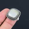 925 Sterling Silver Cushion Mother Of Pearl Gemstone Solitaire June Ring Size 7