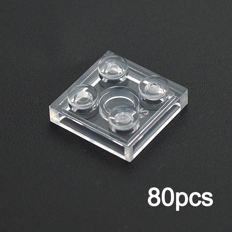 DIY Transparent Thin Plate Figures 3024 3023 Building Blocks 1x1 2X2 1x2 Dot Assemblage Educational Construction Clear Brick Toy