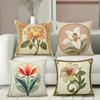 Floral Patterned Throw Pillows Art Nouveau Style Polyester Pillowcase, Sofa Decorative Cushion Cov Headboard Pillow