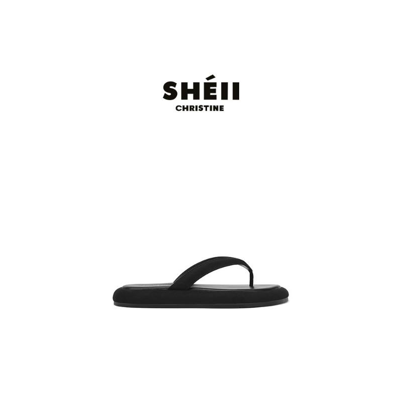 Sheepskin, a pair of beach vacation thick-soled flip-flops, women's summer cool slippers for external wear