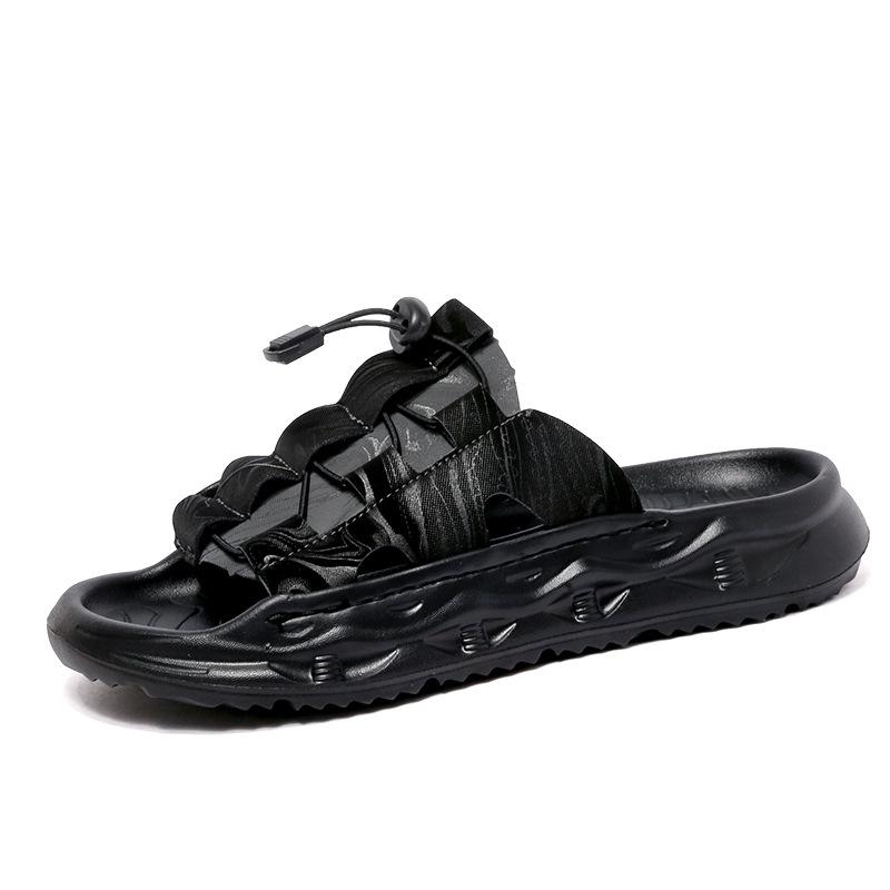 

Slippers men s summer outer wear thick-soled non-slip wear-resistant elastic buckle sandals youth outdoor sports beach sandals men 39