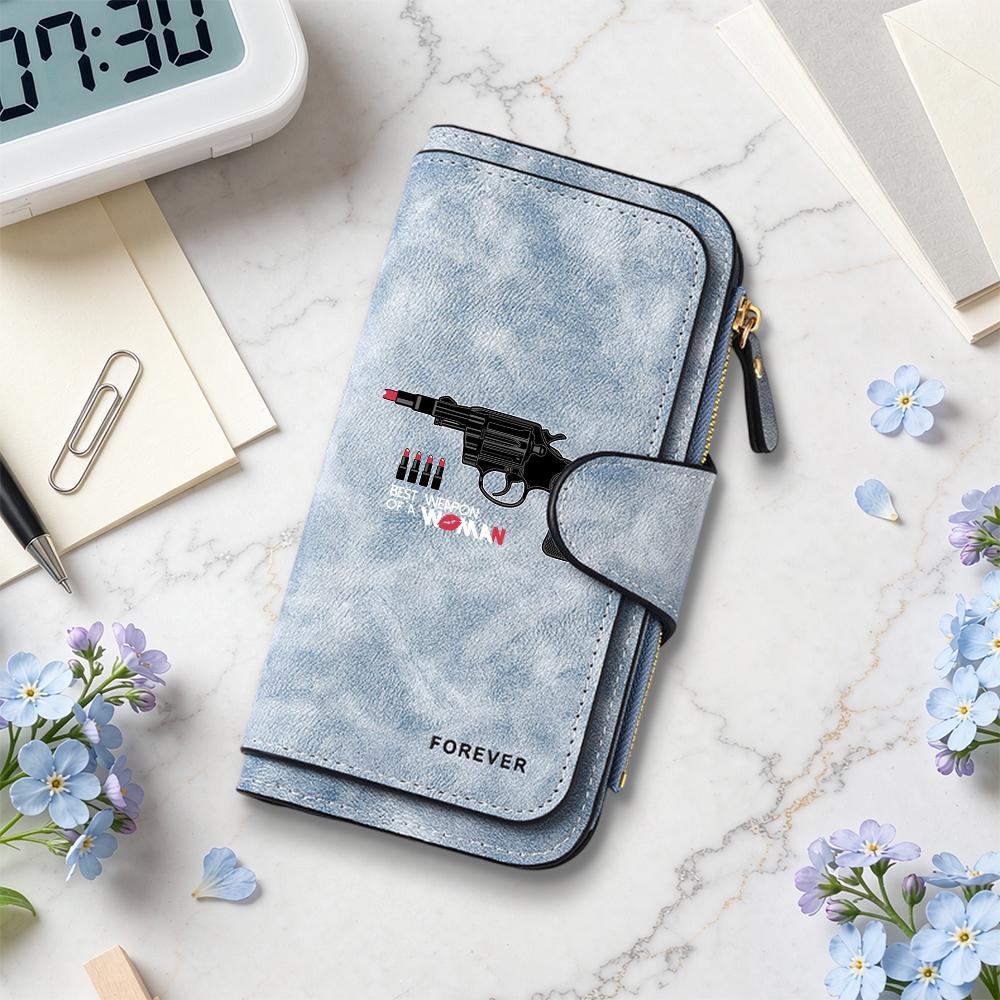 Women's Fashion Long Wallet Printed Purse Multi Card Slot Casual Clutch Portable Daily Wallet